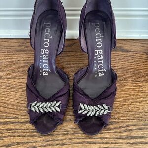 Pedro Garcia Satin Heels with Embellishment